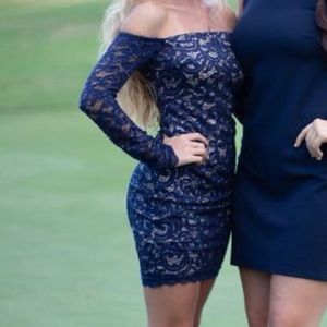 Blue strapless homecoming / cocktail dress